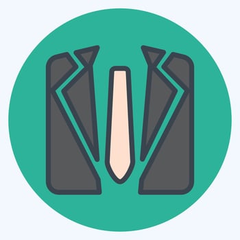 Icon Suit 1 - Flat Style,Simple illustration,Editable stroke vector