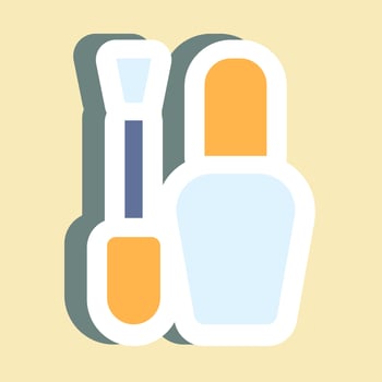 Sticker Nail Polish - Simple illustration, Editable stroke. vector