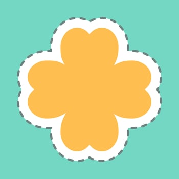 Sticker Lucky - Line Cut,Simple illustration,Editable stroke vector
