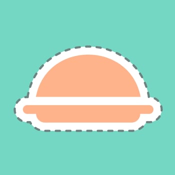 Sticker Serving Food - Line Cut - Simple illustration, Editable stroke. vector