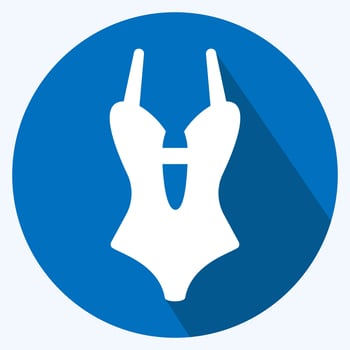Icon Swimsuit 2 - Long Shadow Style,Simple illustration,Editable stroke vector