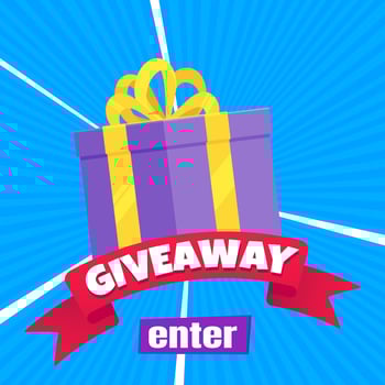 Giveaway gift concept for winners in social medias flat style design vector illustration.