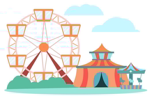 Amusement park for children and adults vector
