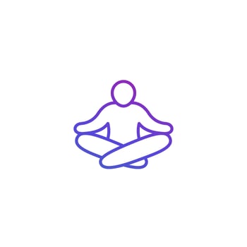 meditation, meditating man line icon vector