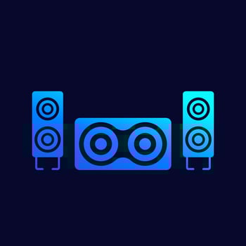 audio speakers, 2.1 audio system vector