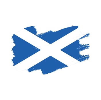 Scotland Flag With Watercolor Painted Brush vector