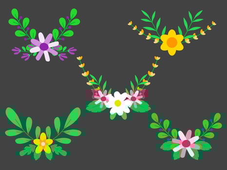 flowers border frame for wedding or greeting vector