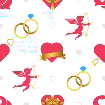 Seamless Pattern of Red and Pink Hearts Shapes vector
