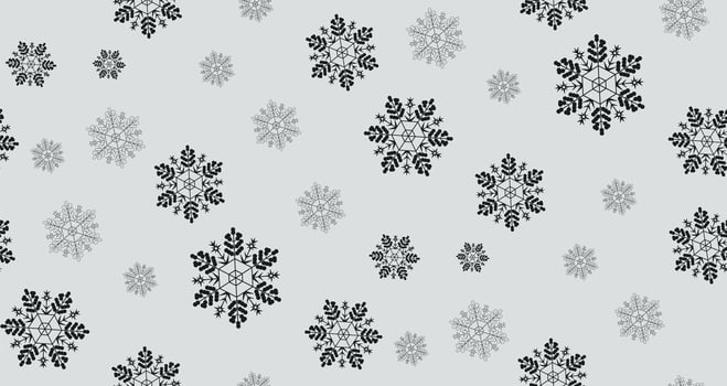 Snowflakes Seamless Background Pattern  Black and White photo