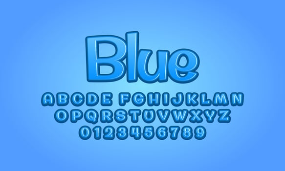 blue style editable text effect vector