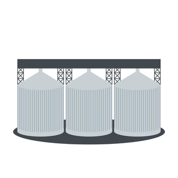 Vector design of milling industry building