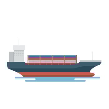 Transportation Logistics Container transport ship for marine export vector
