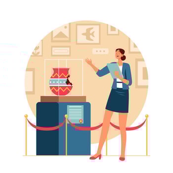 Museum Worker Woman vector
