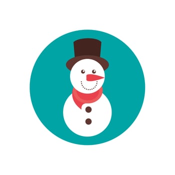 merry christmas snowman cute character vector