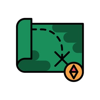 paper map military force isolated icon vector