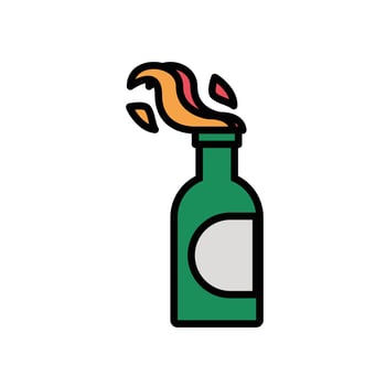 molotov bomb military force isolated icon vector