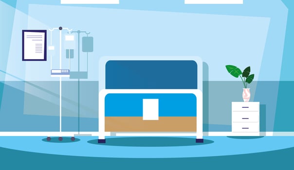 room hospital interior with equipment vector