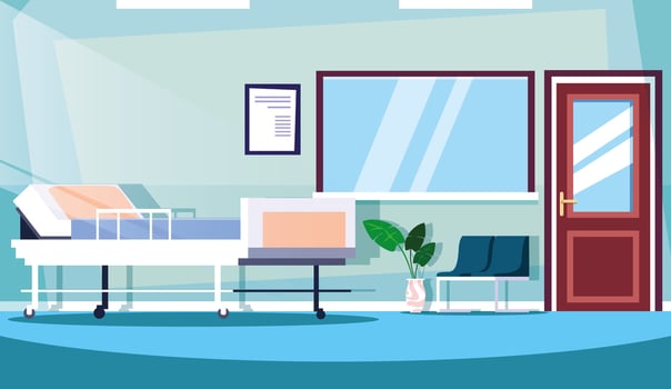 room hospital interior with equipment vector