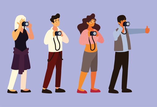 photographers taking pictures vector