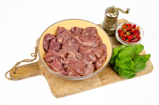 Raw chicken liver for cooking. Studio Photo. photo
