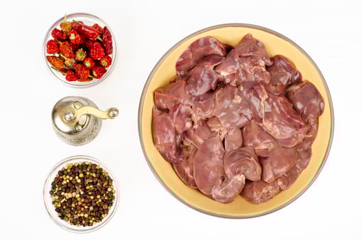 Raw chicken liver for cooking. Studio Photo. photo