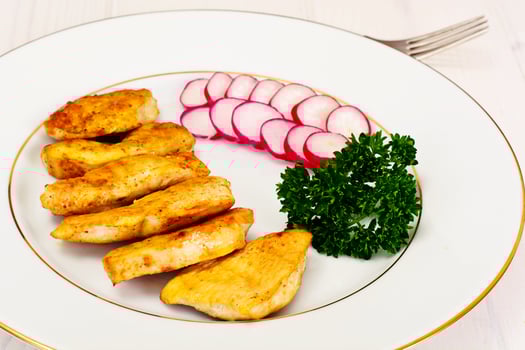 Grilled Chicken Fillet with Radish and Parsley photo
