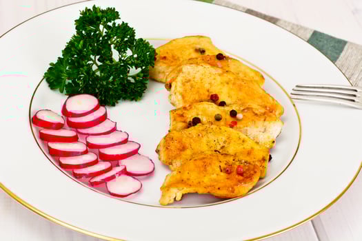 Grilled Chicken Fillet with Radish and Parsley photo