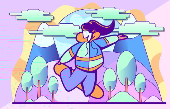 Female Snowboarder Character vector