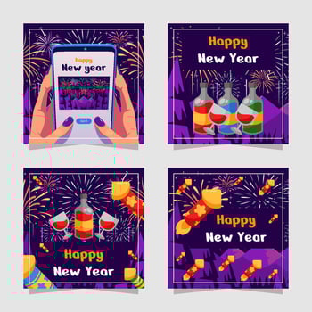 Happy New Year Social Media Post vector
