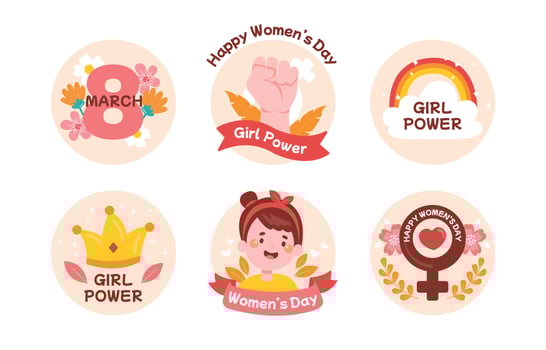 Celebrating Female Empowerment Stickers vector