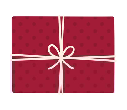 crimson gift box design vector