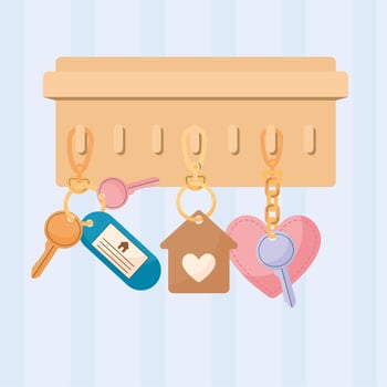 nice keychain card vector