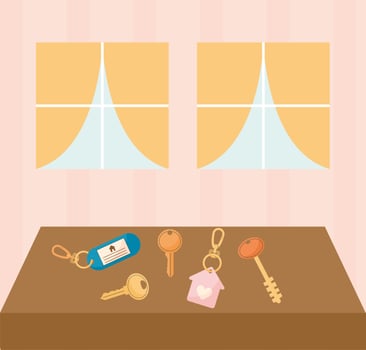 cute keychains over table vector