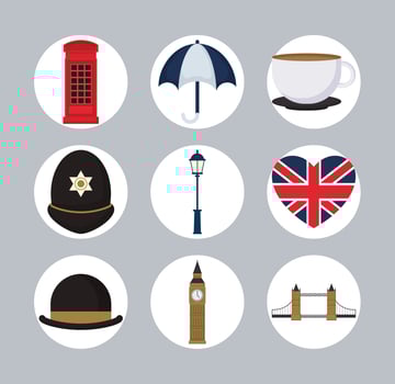 nine uk items vector