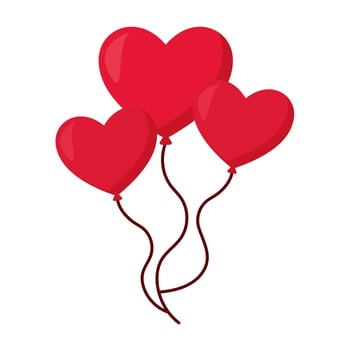 balloons with a shape of heart vector