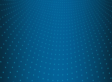 Abstract technology dots pattern perspective on gradients blue background. vector