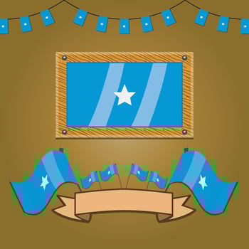 Somalia  Flags On Frame Wood, Label vector