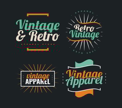 Set of Vintage and Retro Badge, Label, or Emblems for Apparel Store Logo, or Other Business. Retro Symbol for Cloth vector