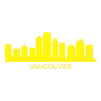 Vancouver skyline on white background vector