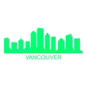 Vancouver skyline on white background vector