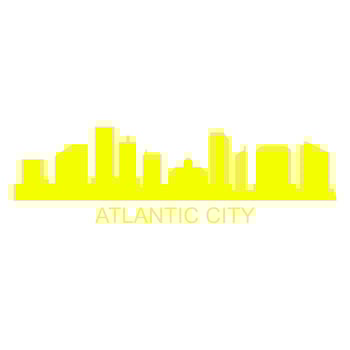 Atlantic city skyline on white background vector