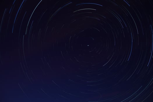 Star trails around Polaris, photo