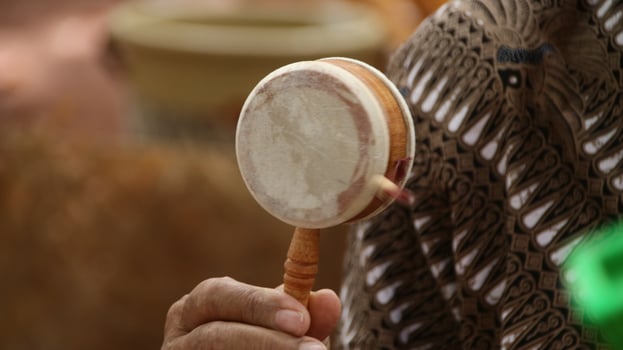 Traditional Indonesian children's toys made of wood photo