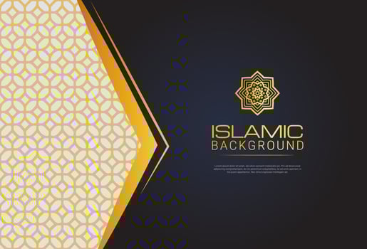 Luxury islamic background with black and golden arabesque pattern arabic islamic east style best for print, poster, cover, brochure, flyer, banner. vector