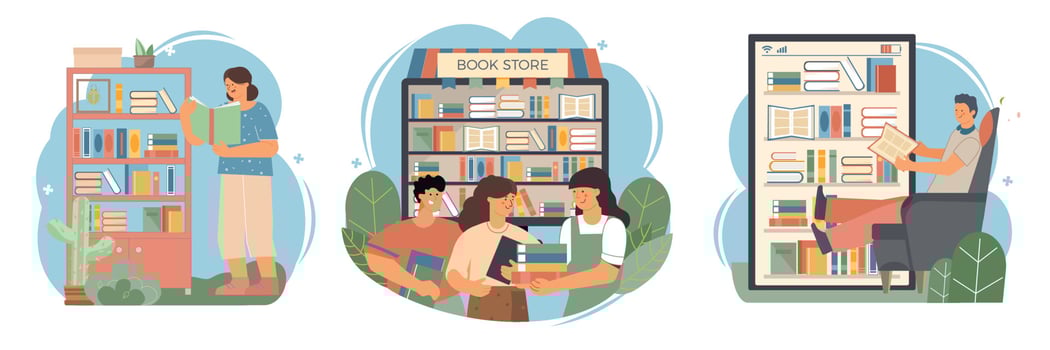 Book Composition Flat Icon Set vector
