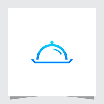 The restaurant logo with movable food. Icon vector