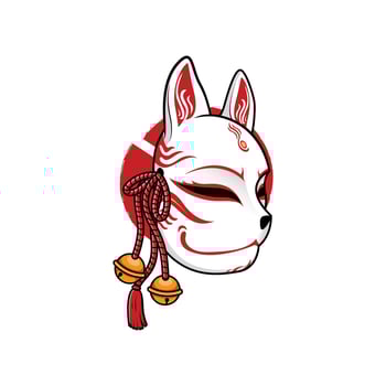 Japanese kitsune mask vector
