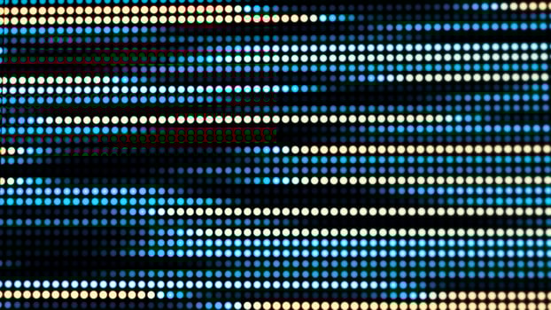 blue and yellow dots led lights with depth of field photo