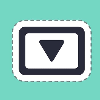Sticker Down - Line Cut,Simple illustration,Editable stroke vector