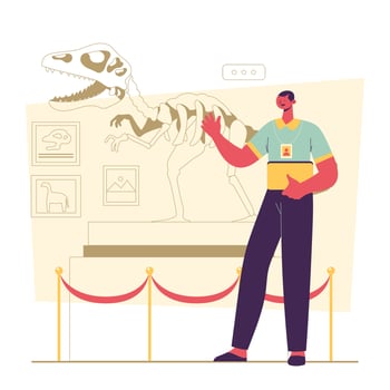 Dinosaur Museum Worker vector